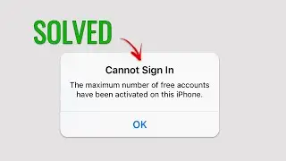 FIXED! 'Could Not Sign In - Maximum Free Accounts' Error on iPhone [Easy Solution]