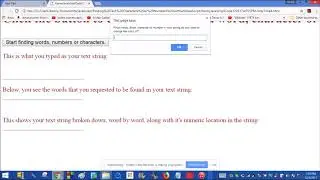 JavaScript Code for Entering Text Strings,  and Find Individual Word Locations in String