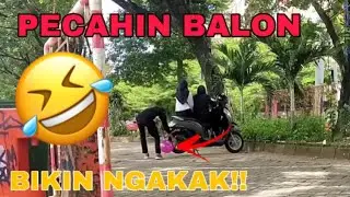 PRANK || REAKSI PECAHIN BALON DIBAN ORANG || PRANK INDONESIA