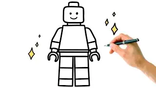 Draw Lego Man Step-By-Step For Kids Draw & Color Tutorial
