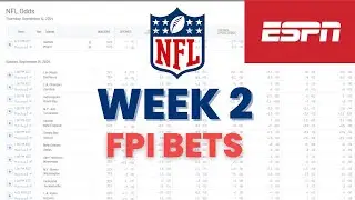 NFL Week 2 2024 | ESPN FPI +EV Bets | Complete Walkthrough with Bets and Optimal Wager Amount!