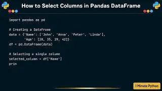 How to Select Columns in Pandas DataFrame