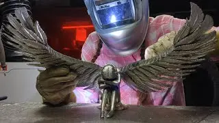 Scrap Metal Welded Art Angel Barbie The Welder TIG Welding Sculpture Fabrication