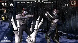 Mortal Kombat X Mobile - Ninja Mime Johnny Cage vs. Shinnok: FW & Challenge [60fps; Android/iOS]