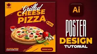 Illustrator CC Tutorial | Graphic Design | Modern Pizza Poster Design🍕🍕🔥🔥