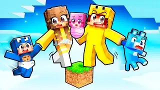 SPELEN Als Een FAMILIE Op 1 BLOK In Minecraft!