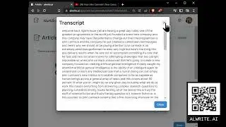 Convert Video/Audio/Podcast/Meeting Transcripts to Articles - alwrite.ai - Demo