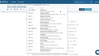 Sonix Tutorials   Using shortcut keys in Sonix