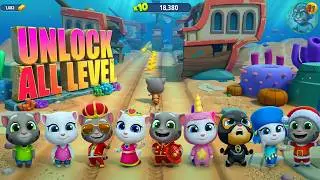 Talking Tom Gold Run All Characters & Levels Race Challenge 🏆