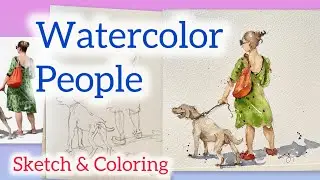 Watercolor People/ Sketch & Coloring.