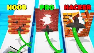 Rope and Demolish Gameplay - NOOB vs PRO vs HACKER (iOS/Android)