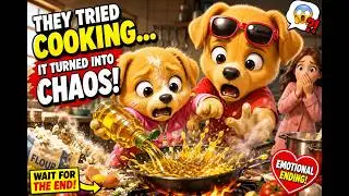 They Tried Cooking Together… It Turned Into Chaos 😭🐶 Emotional Ending❤️ #dogstory #puppyrescue