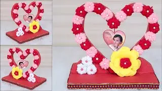 DIY Heart Shaped Photo Frame Decoration Ideas || How to Make Photo Frame at Home