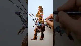 Рисуем Элой из Хорайзен / Drawing Aloy from the Horizon Forbidden West #shorts
