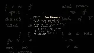 Basis and Dimension of Vector Space | Vector Space | Linear Algebra 