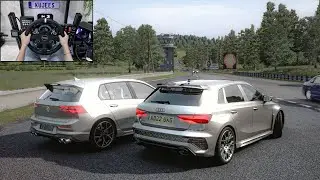 Audi RS3 Sportback & Volkswagen Golf 8R - Assetto Corsa | Steering Wheel Gameplay