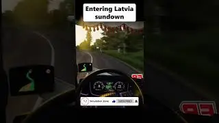 Entering into Latvia when sundown with Scania S 