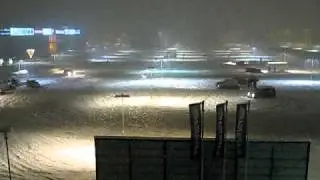 Cars snow drifting in Ljubljana