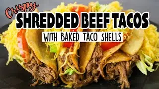 Crispy Shredded Beef Tacos {with Baked Taco Shells}