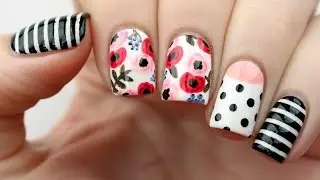 Floral Mix & Match Nail Art Tutorial