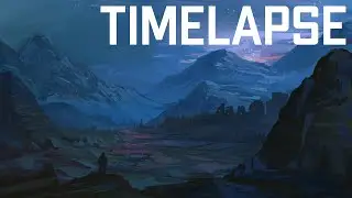 Night Landscape Epic Environmental Concept Art Affinity Photo [Timelapse Speedpaint]