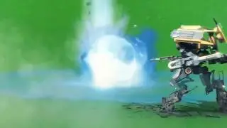 HD Green Screen ✩ Robot Blue Fire Explosion