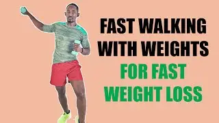 40 MInute FAST Walking With Weights Workout  for Weight Loss
