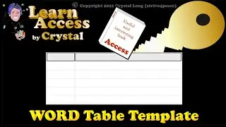 Word - Save your Table as a Template