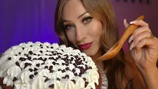 ASMR | Eating Chocolate Silk Pie 🍨😍 *Mukbang* (up-close mouth sounds)