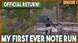 Solo Official Server Return - My First Note Run!  Ark Survival Evolved EP #1