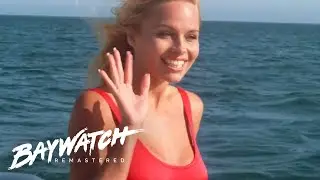 C J PARKER Dives In To Save WATER SKIER! Baywatch Remastered