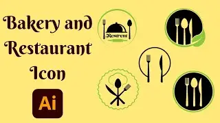 How to create bakery and restaurant icon | Illustrator tutorial 2022
