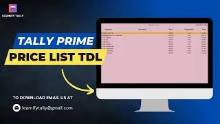 Price List TDL | Tally add ons |  #Learnifytally