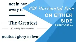 CSS Heading Text with Horizontal Line on Either Side and Bottom (Quick Tutorial)