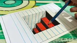 Tutorial cara menggambar tangga 3d. #gambar3d  #tutorial #drawing