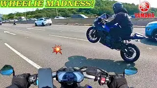 LONDON RIDERS CRAZY MOTORWAY TAKE OVER TOWARDS ESSEX | R7, MT07, R1, R6💥💨