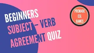 Singular vs Plural English Present Tense Verbs Quiz | Subject-Verb Agreement | Beginners ESL Game