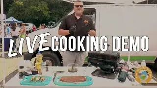 Flank Steak, Homemade Chimichurri, Bacon-Wrapped Asparagus and Garlic Bread LIVE Cooking Demo!