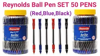 Reynolds BRITE Ball Pen SET 50 PENS (35 BLUE, 10 Black, 5 Red)
