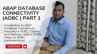 2.1. Introduction to ADBC { ABAP Database Connectivity } in ABAP on HANA