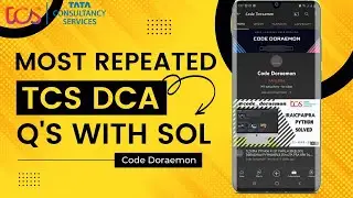 TCS DCA MOST REPEATED CODING QUESTION |CODE DORAEMON|TCS DCA NINJA TO DIGITAL|TCS ELEVATE WINGS #tcs
