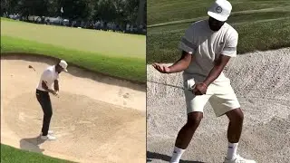 Tony Finau Golf Swing Bunker shot Like Holding a baby in your arm