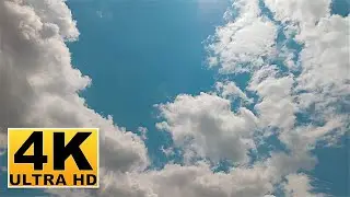 Blue Sky and Clouds Screen Saver (No sound) 2 Hours 4K UHD
