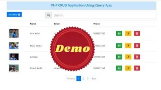 PHP & MySQL  Advance CRUD App using jQuery Ajax : Demo