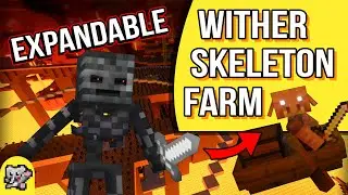 Wither Skeleton Skull Farm EXPANDABLE AFK | Minecraft Farm Tutorial | BEDROCK MCPE XBOX PS SWITCH