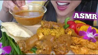 ASMR GOAT INDIAN CURRY PLATTER (EATING SOUNDS) NO TALKING | SAS-ASMR