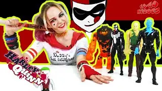 HARLEY QUINN and the supervillain squad vs. BATMAN and SUPERMAN! - Go Go Heroes