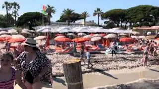 Strand van Pampelonne 🏖️ | juni 2023 | panoramisch weids uitzicht vanaf Tahiti Beach 🏖️ steiger.