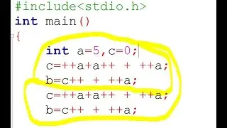 Increment Decrement operator in c programming ++a+a++ + ++a !