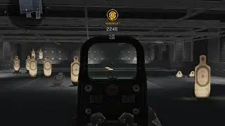 Warface Assault rifle, reflex sight test on the shooting range at the safe house